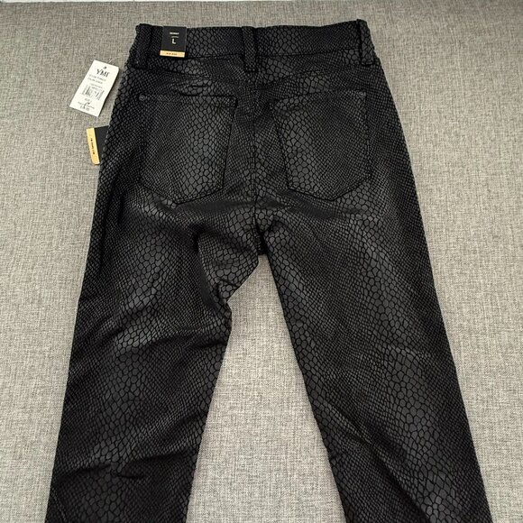 NEW! YMI Collection Skinny Pants Charcoal Snakeskin Print Large Cotton Blend - Picture 13 of 15